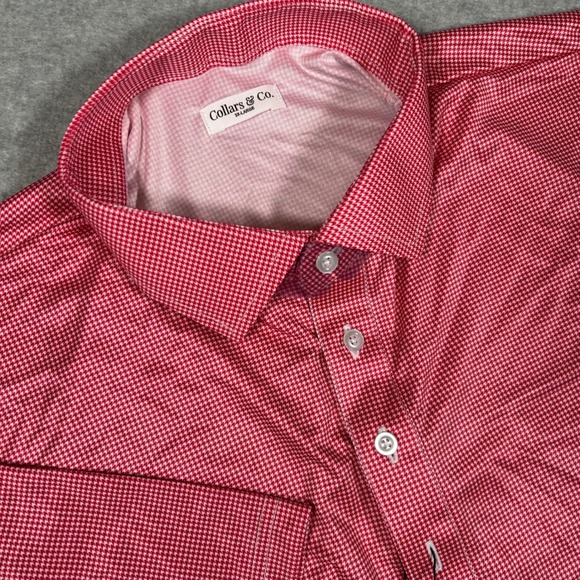 Collars & Co. Other - Collars & Co Polo Shirt Mens 3XL Red Gingham Semi Spread Dress Collar NEW NWOT‎